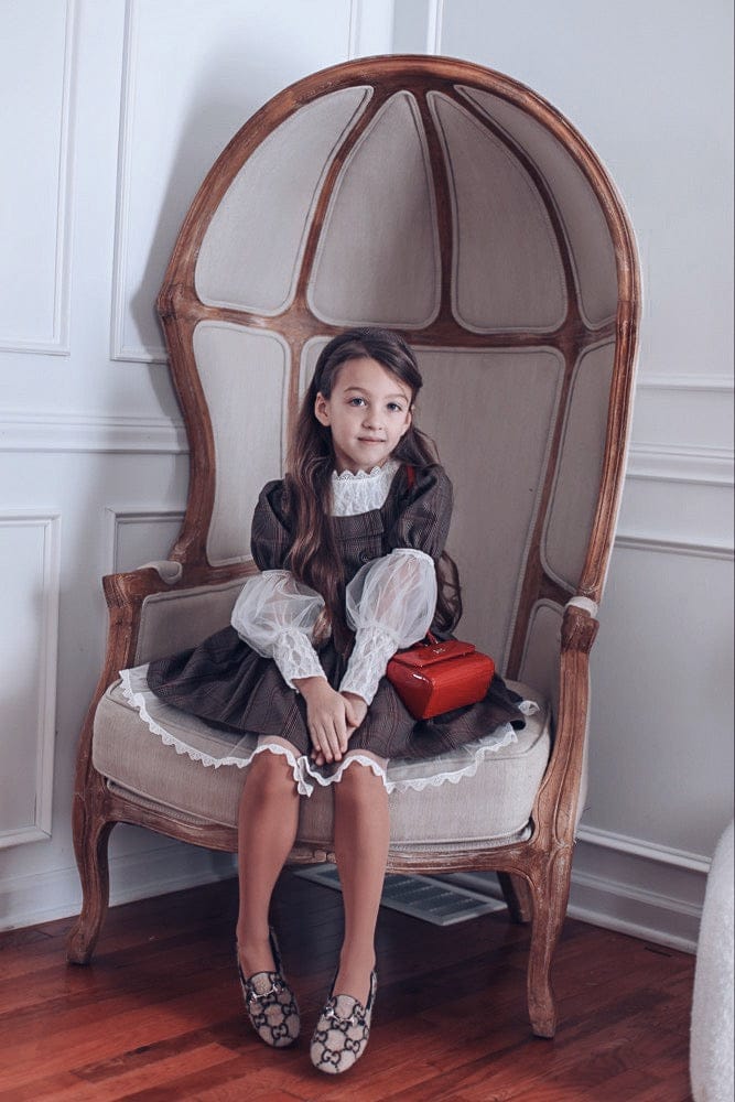 Girl | Blair Estate Tweed Top and Skirt Set | Brown x White