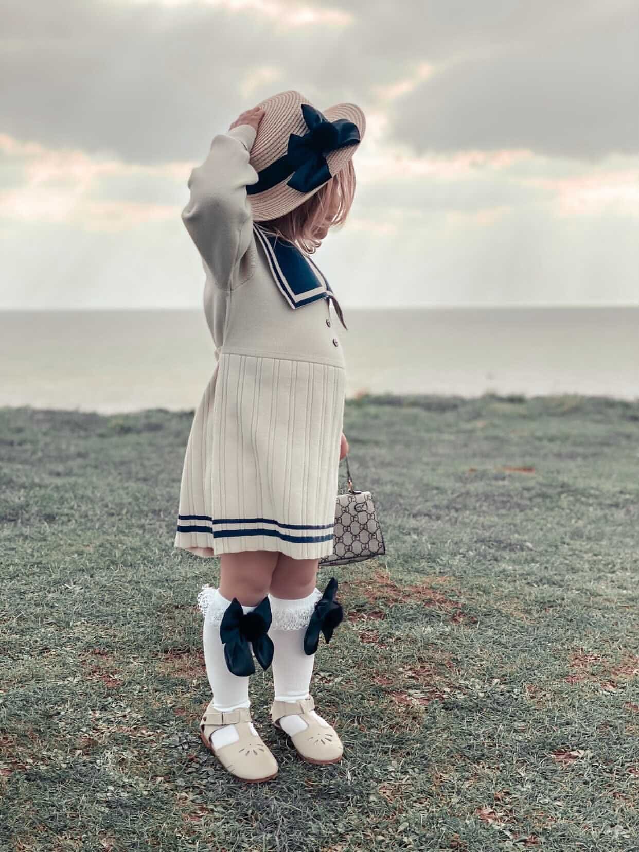 Girl | Lana Ruffle Socks with Poms and Bows Bow | White x Black