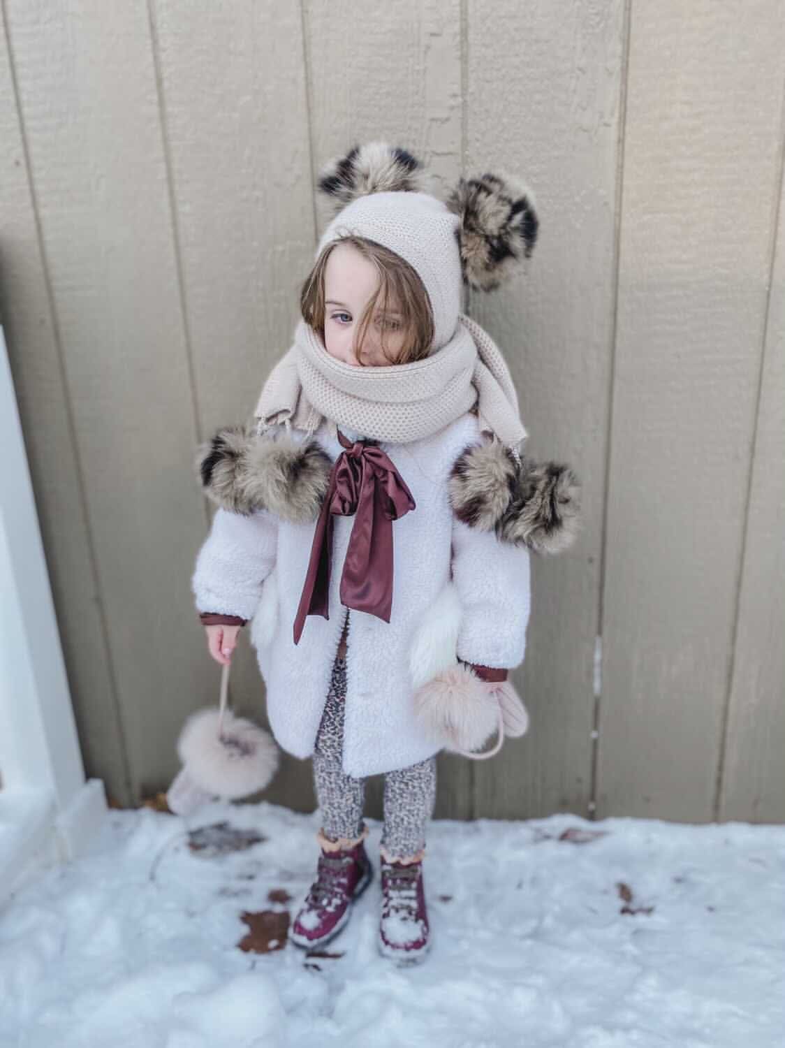 Honeycomb Beige Cashmere Scarf - Petite Maison Kids