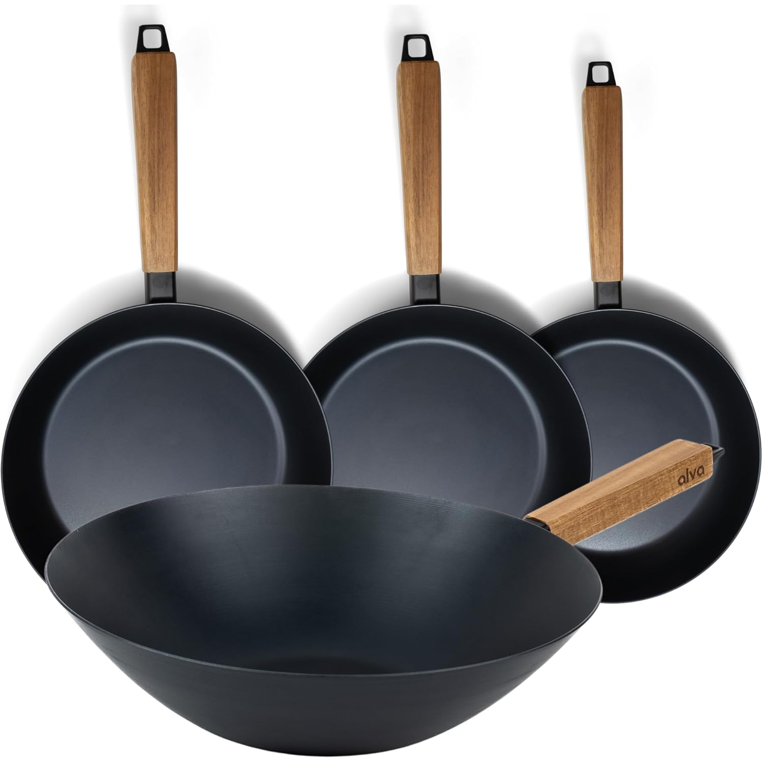Forest 4-Piece Carbon Steel Frying Pan Set | Black