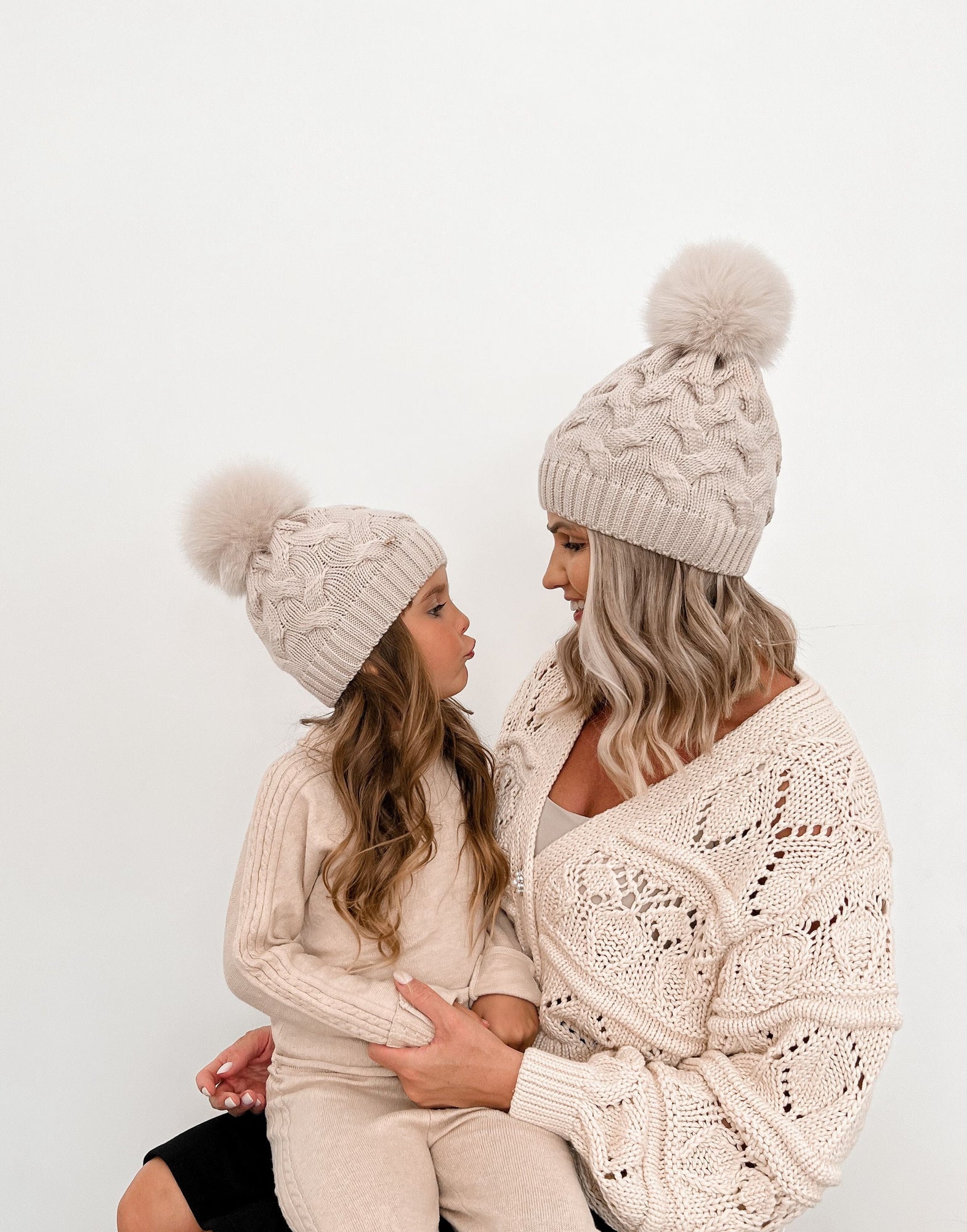 Unisex | Sandstone Merino Wool Kids Beanie Hat | Beige