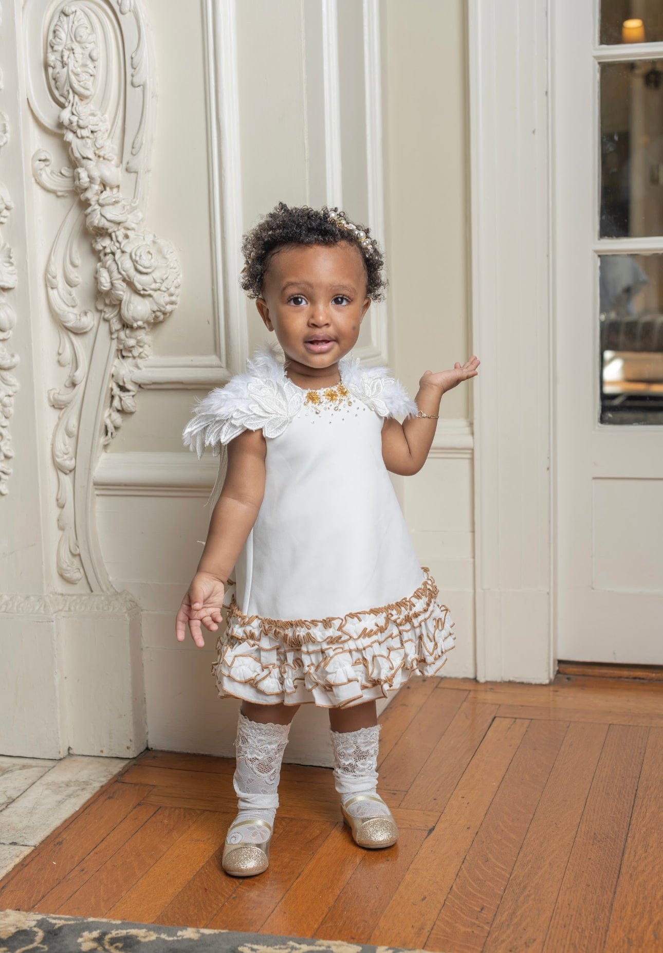 Angelina White Feather Wings Dress - Petite Maison Kids