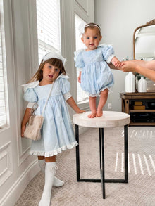 Charlotte Baby Blue Romper - Petite Maison Kids