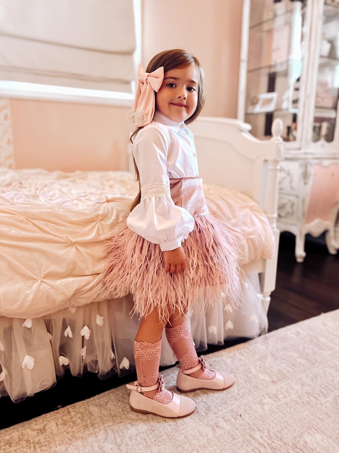 Girl | Herringbone Blouse | White