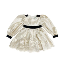 Evangeline Satin Champagne Ruffle Dress - Petite Maison Kids