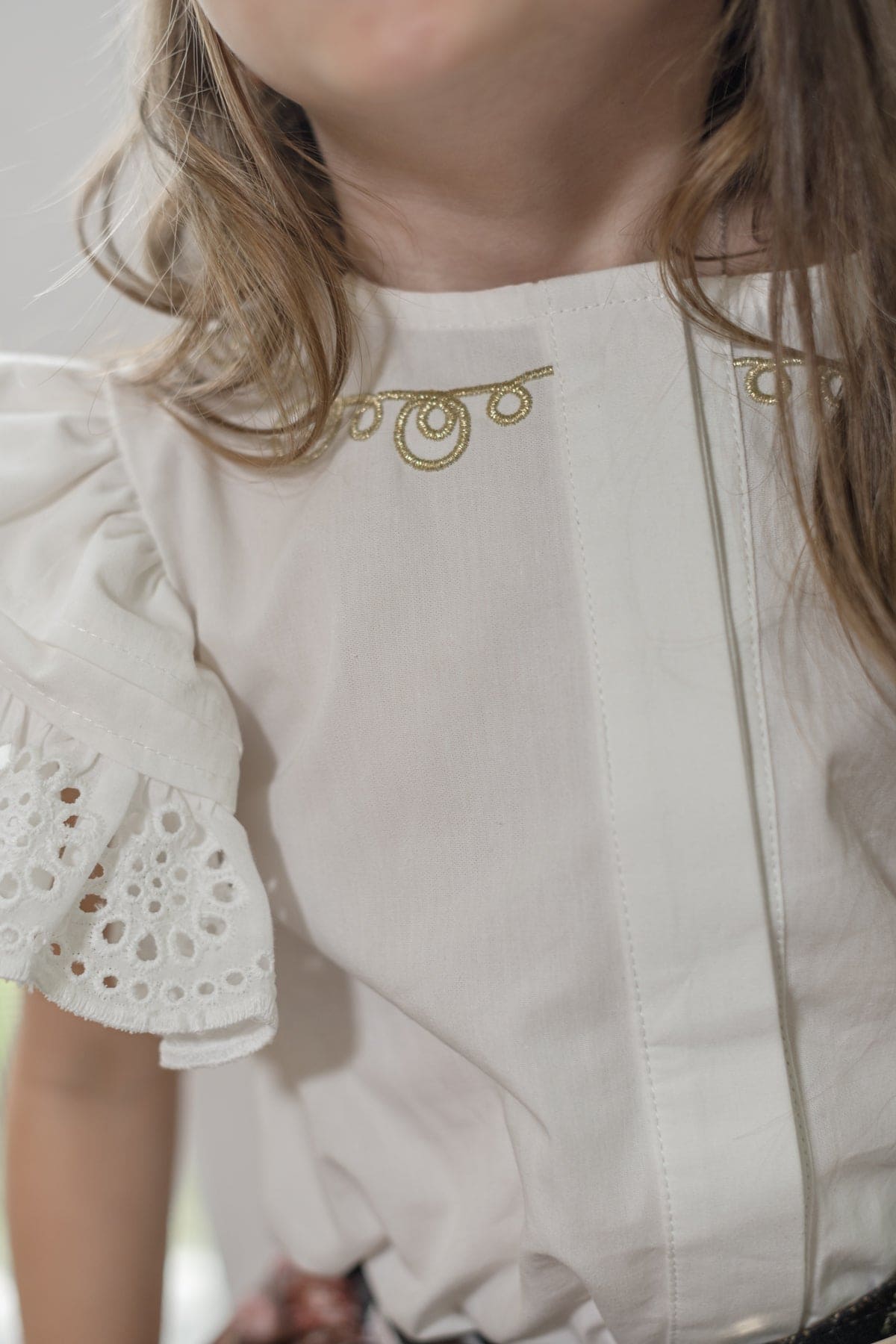 Girl | Alexis Blouse and Skirt Set | White x Multicolor