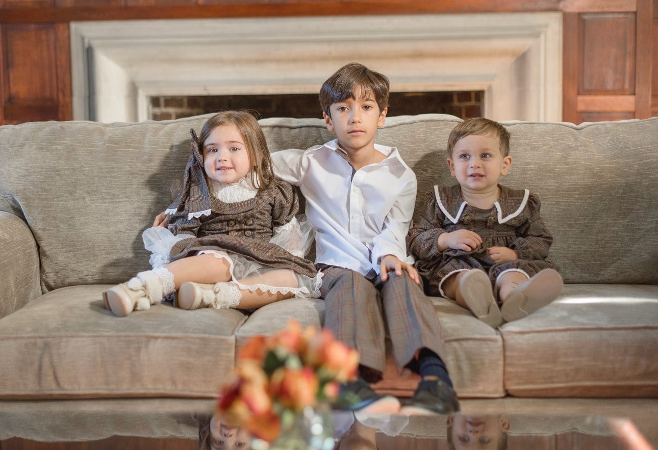 Unisex | Blair Estate Tweed Romper | Brown