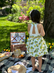 Girl | Amalfi Lemon Dress | White x Green x Yellow