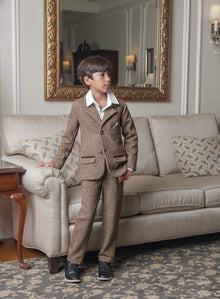 Boy | Herringbone Tweed Jacket | Brown
