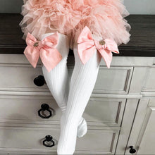 Girl | Emma Linen Bow Socks Bow | White x Pink