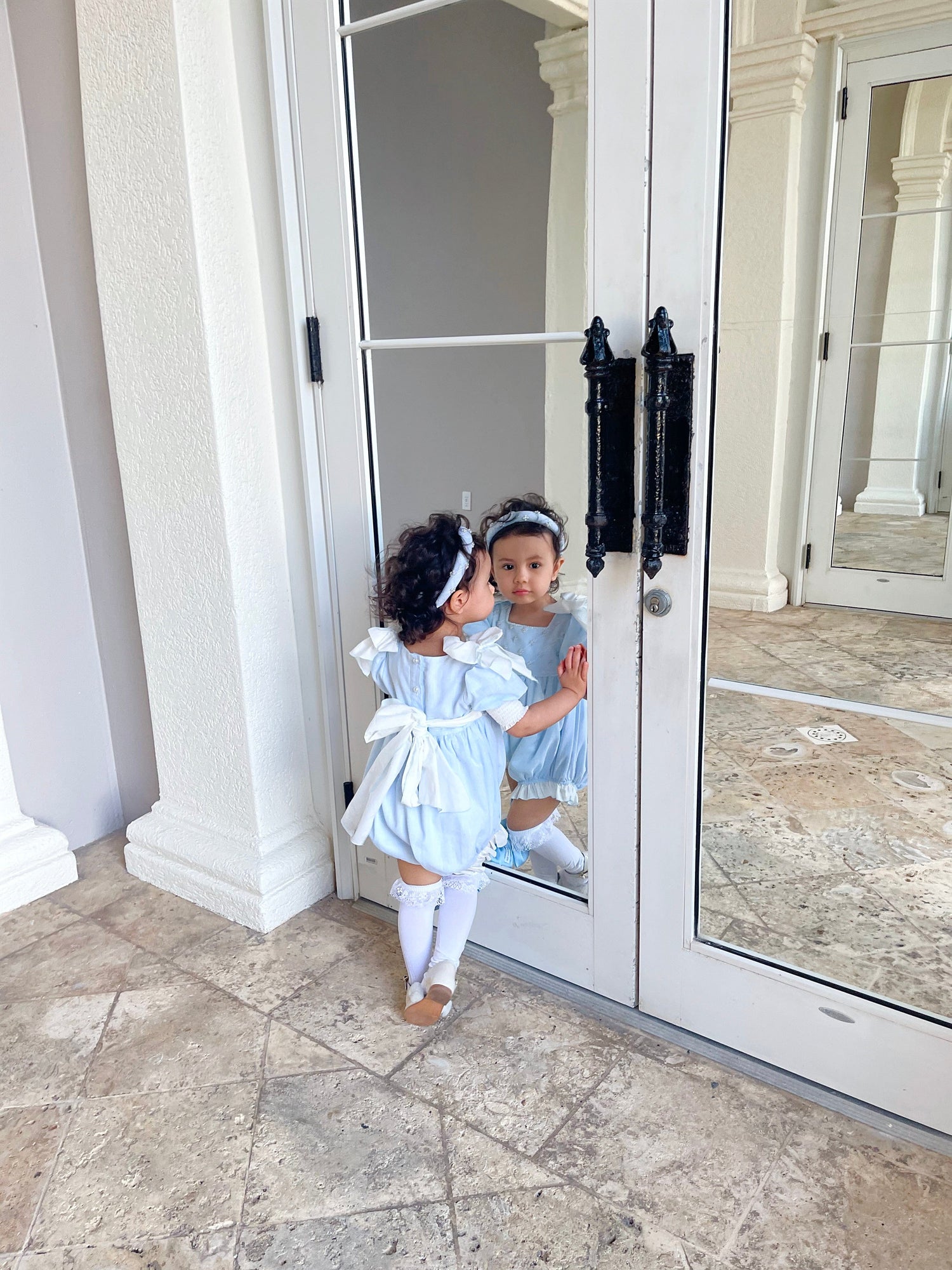 Charlotte Baby Blue Romper - Petite Maison Kids