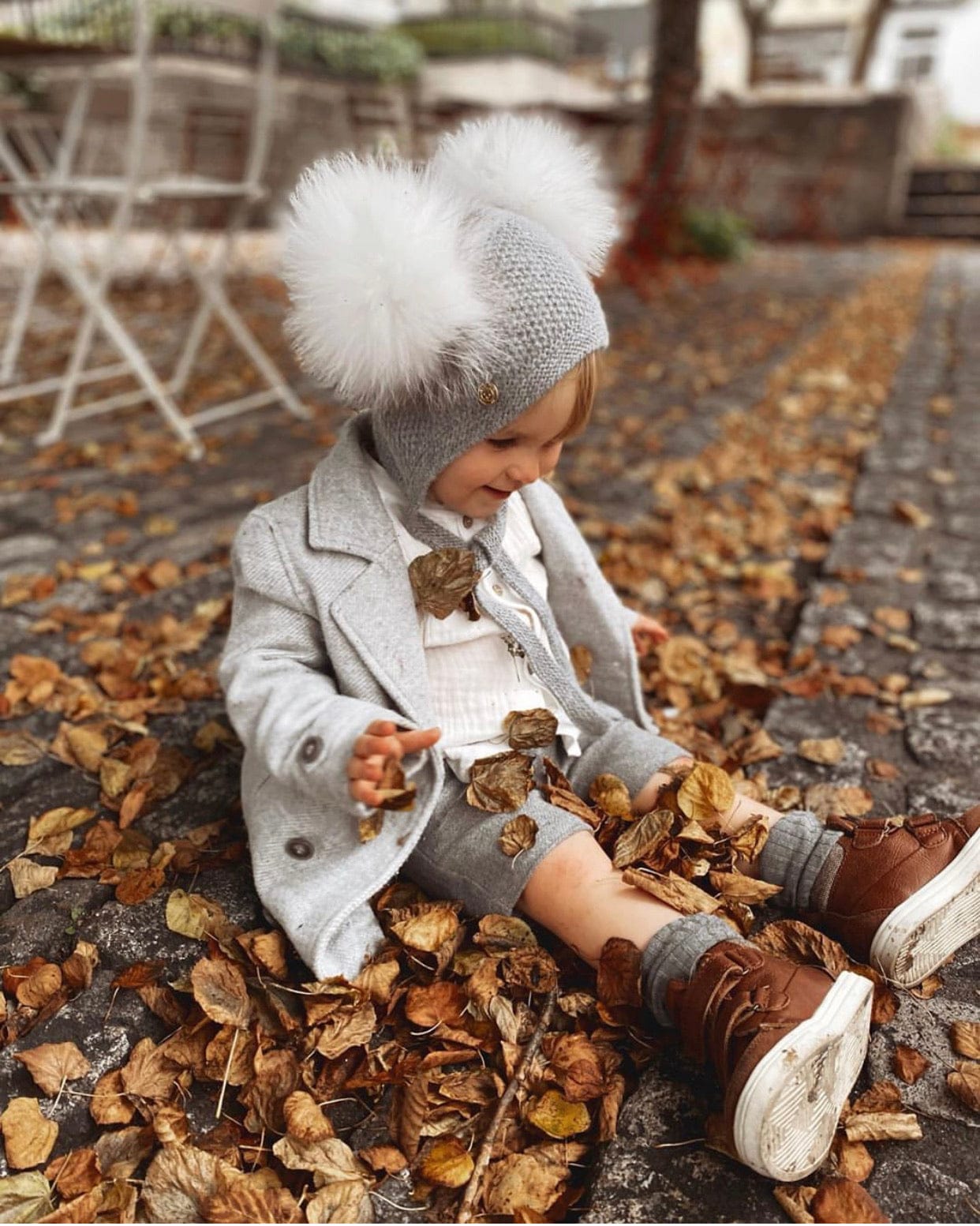 Honeycomb Grey Cashmere Bonnet - Petite Maison Kids