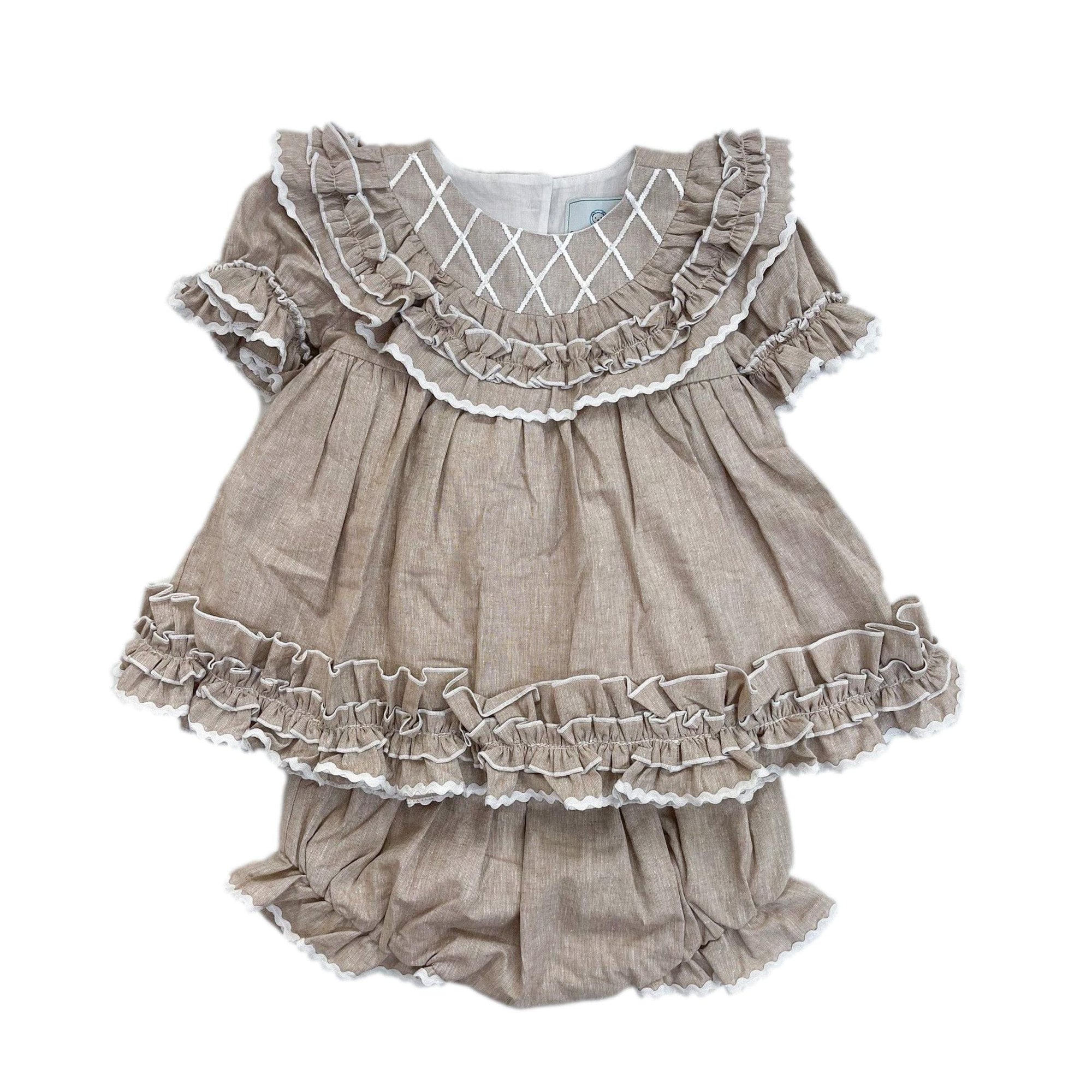 Ashlyn Tan Linen Top and Shorts Set - Petite Maison Kids