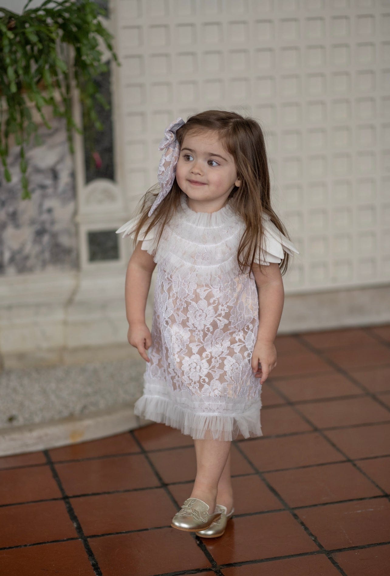Girl | Dove Lace Overlay Dress | Beige