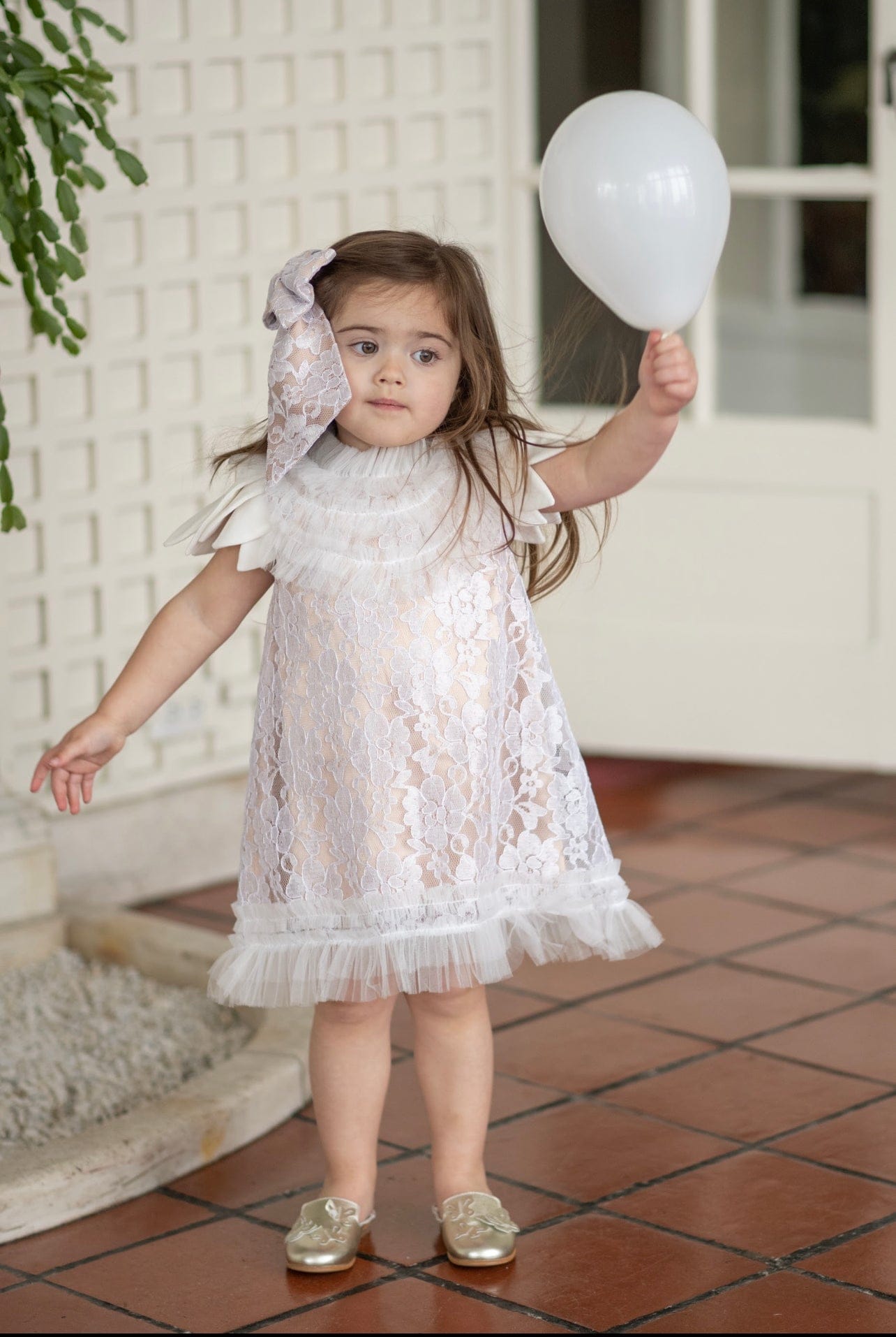 Girl | Dove Lace Overlay Dress | Beige