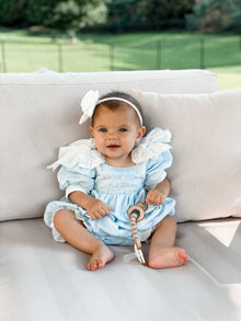 Charlotte Baby Blue Romper - Petite Maison Kids