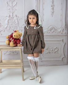 Unisex | Blair Estate Tweed Romper | Brown