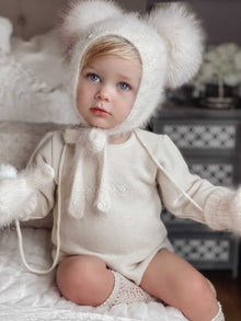 Unisex | Hero Cashmere Bonnet | White x Beige