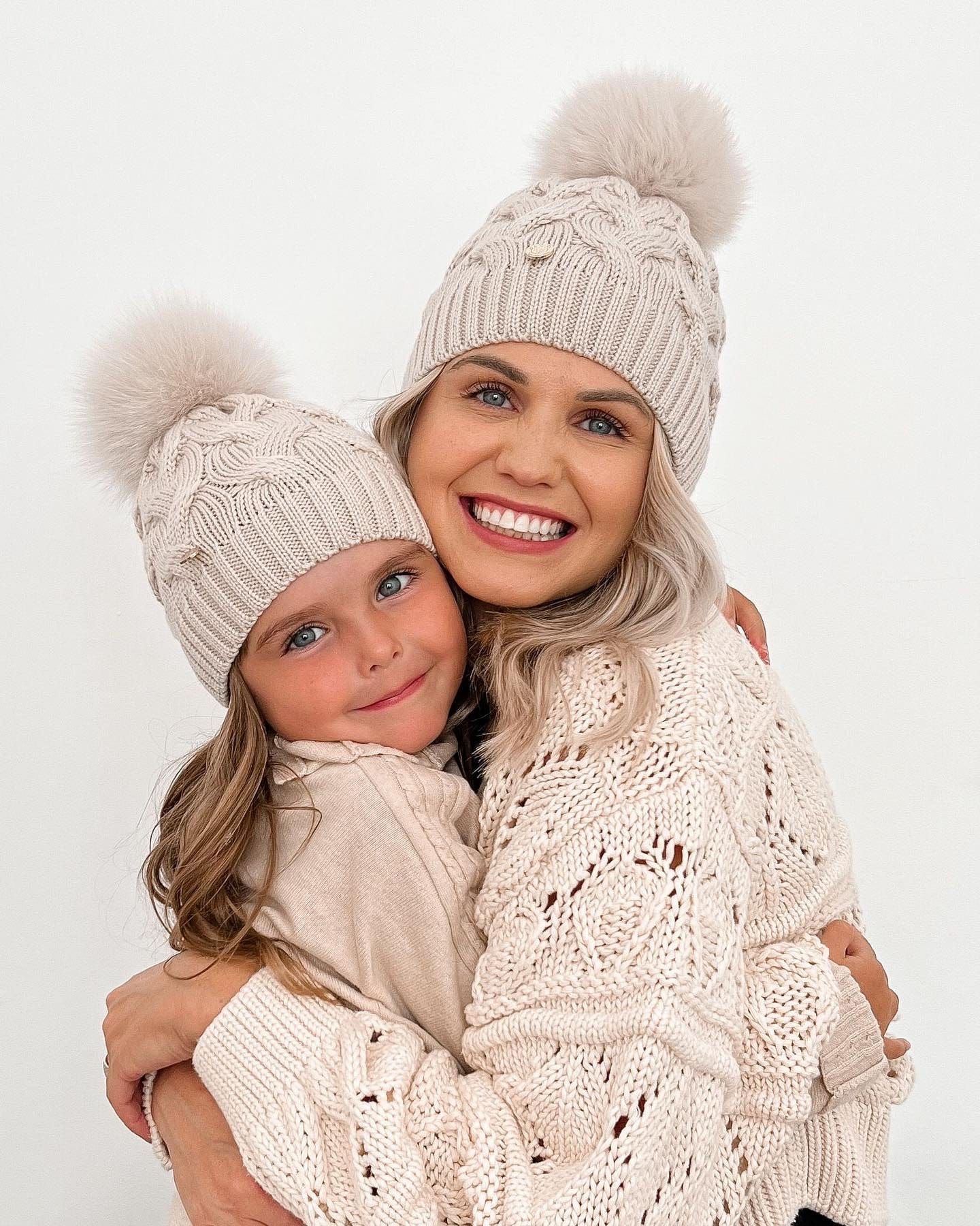 Unisex | Sandstone Merino Wool Kids Beanie Hat | Beige