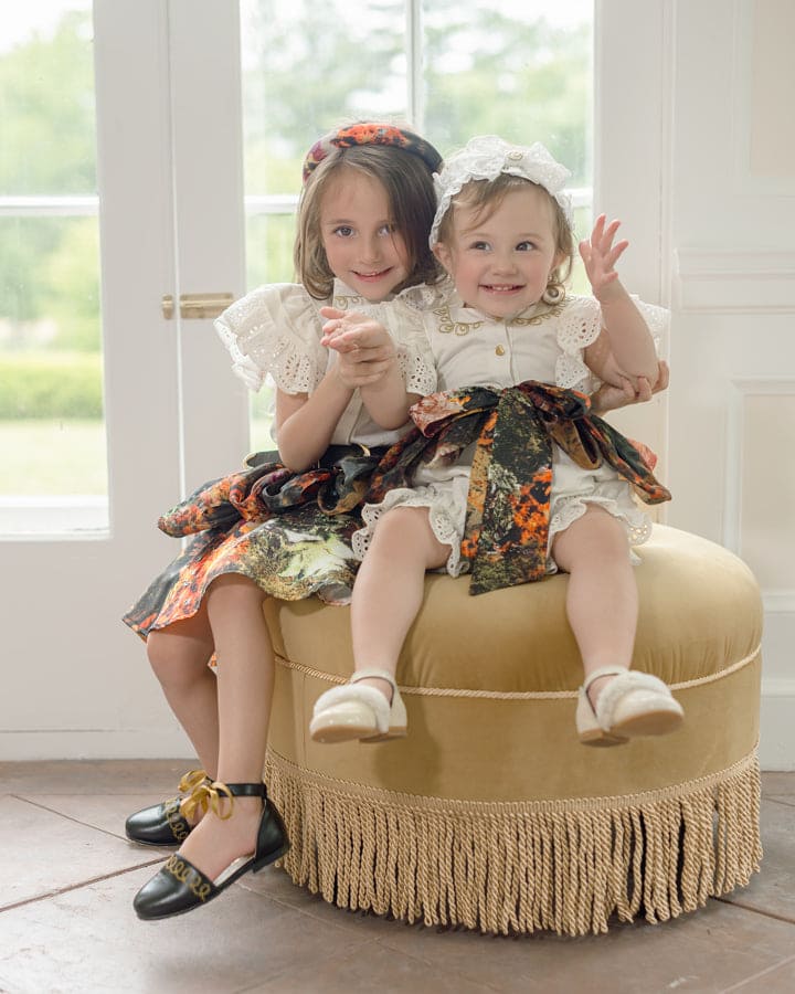 Girl | Alexis Blouse and Skirt Set | White x Multicolor