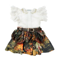 Girl | Alexis Blouse and Skirt Set | White x Multicolor