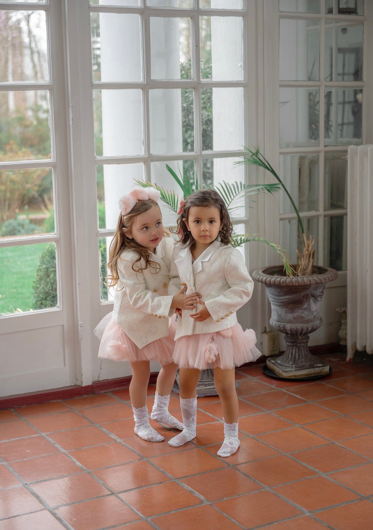 Girl | Lace Overlay Blazer | White