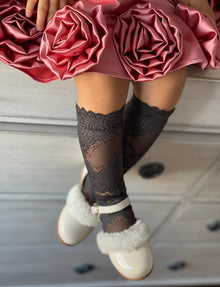 Girl | Alice Lace Socks Charcoal | Black
