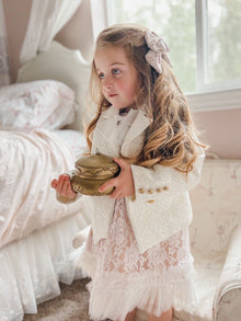 Girl | Lace Overlay Blazer | White