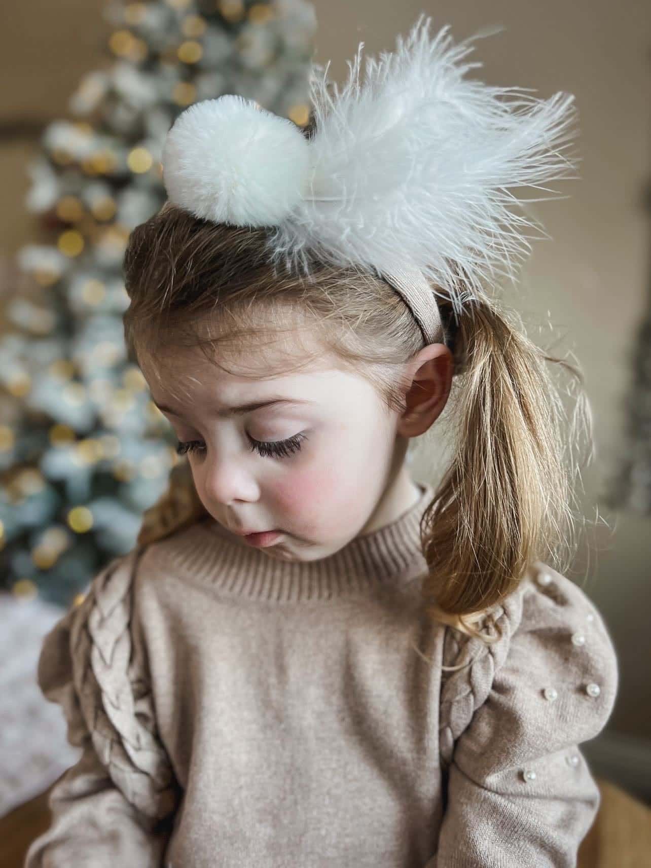 Girl | Anna Feather Headband | Beige