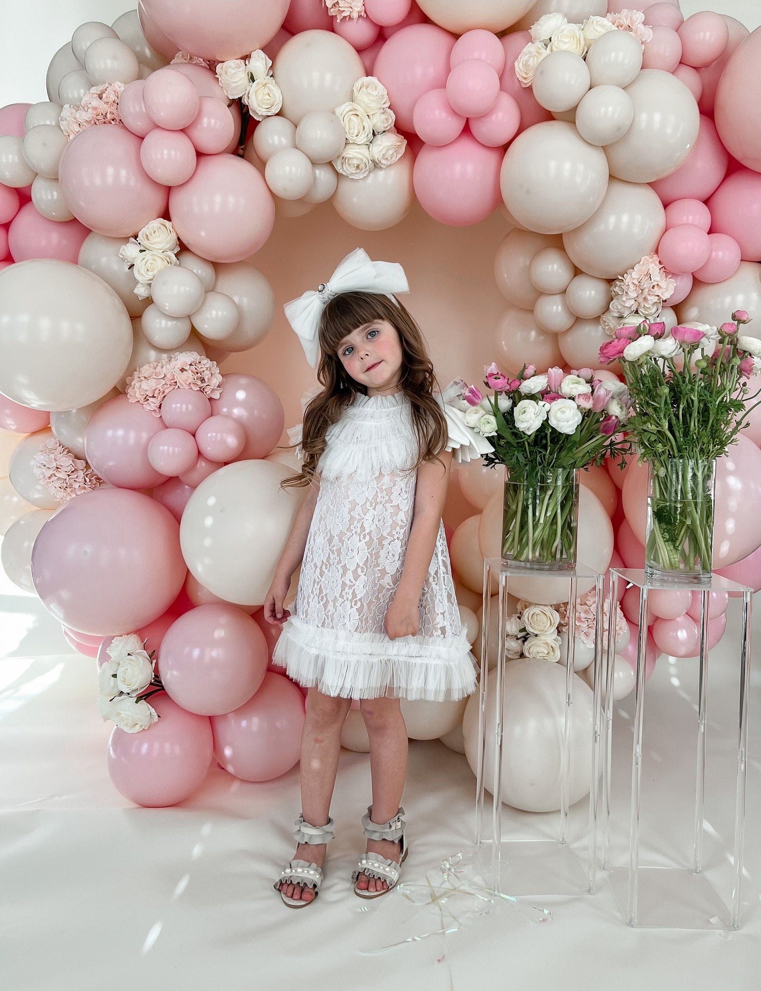 Girl | Dove Lace Overlay Dress | Beige