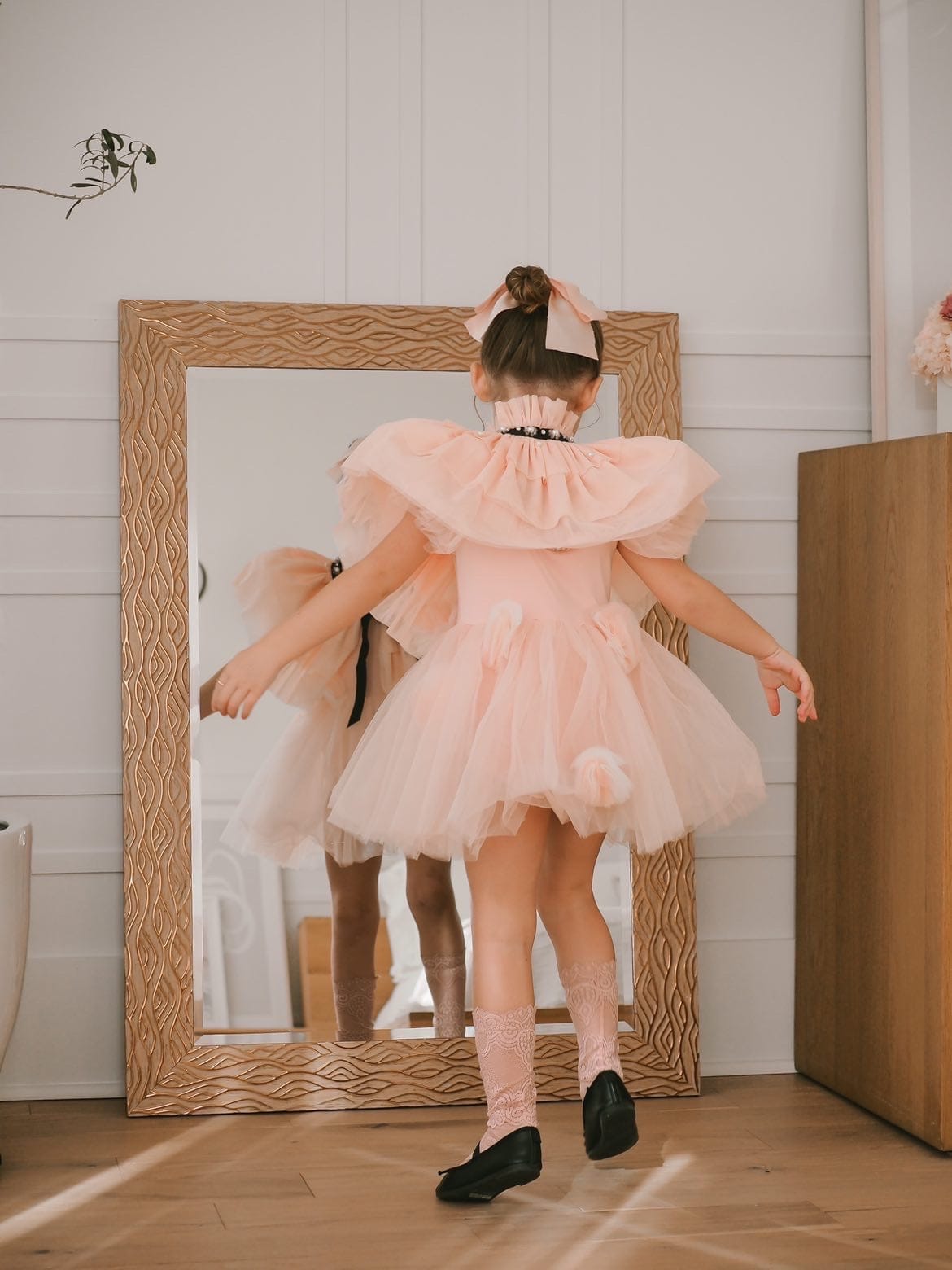 Girl | Victorian Tulle Cape | Peach