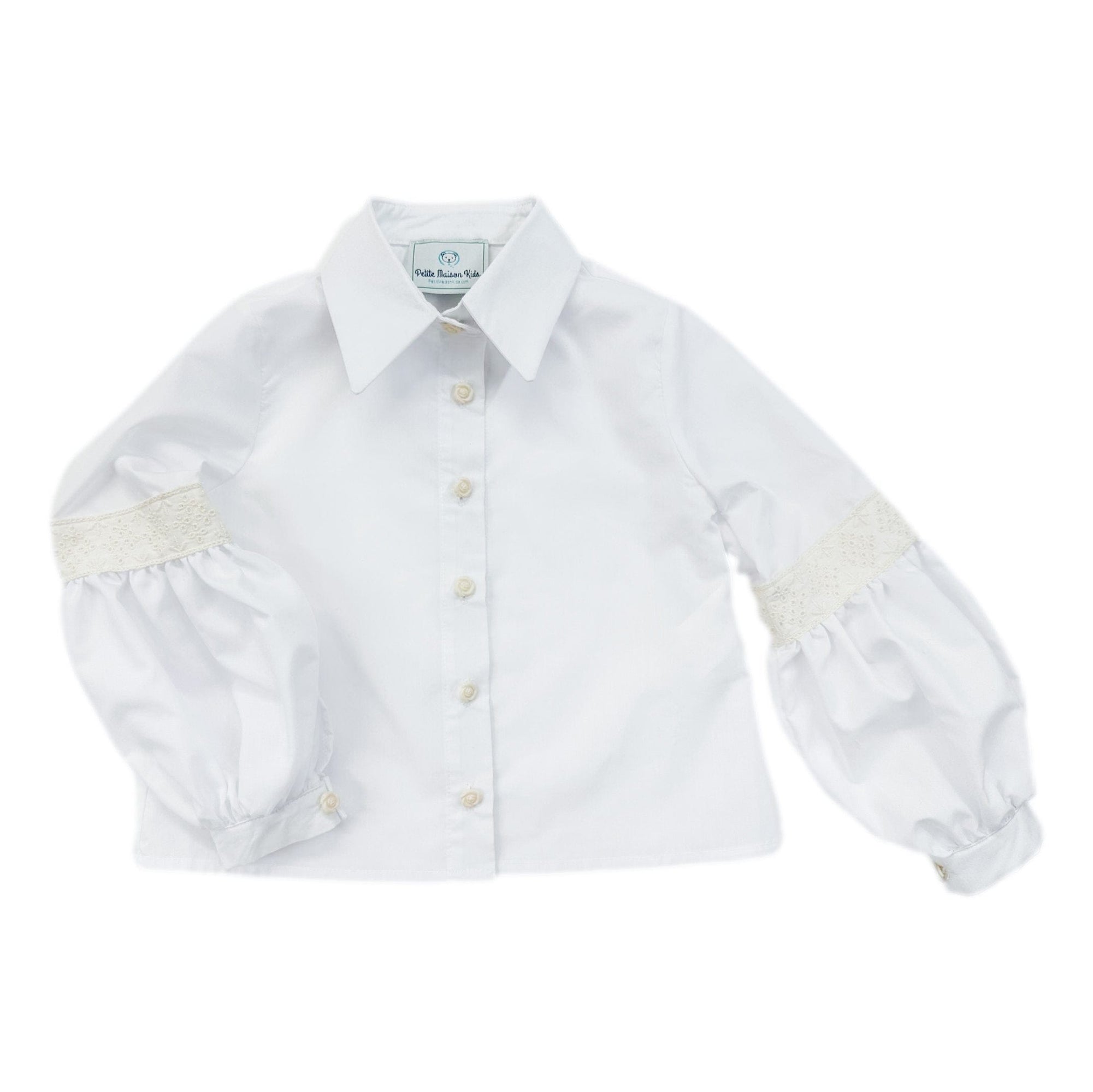 Girl | Herringbone Blouse | White