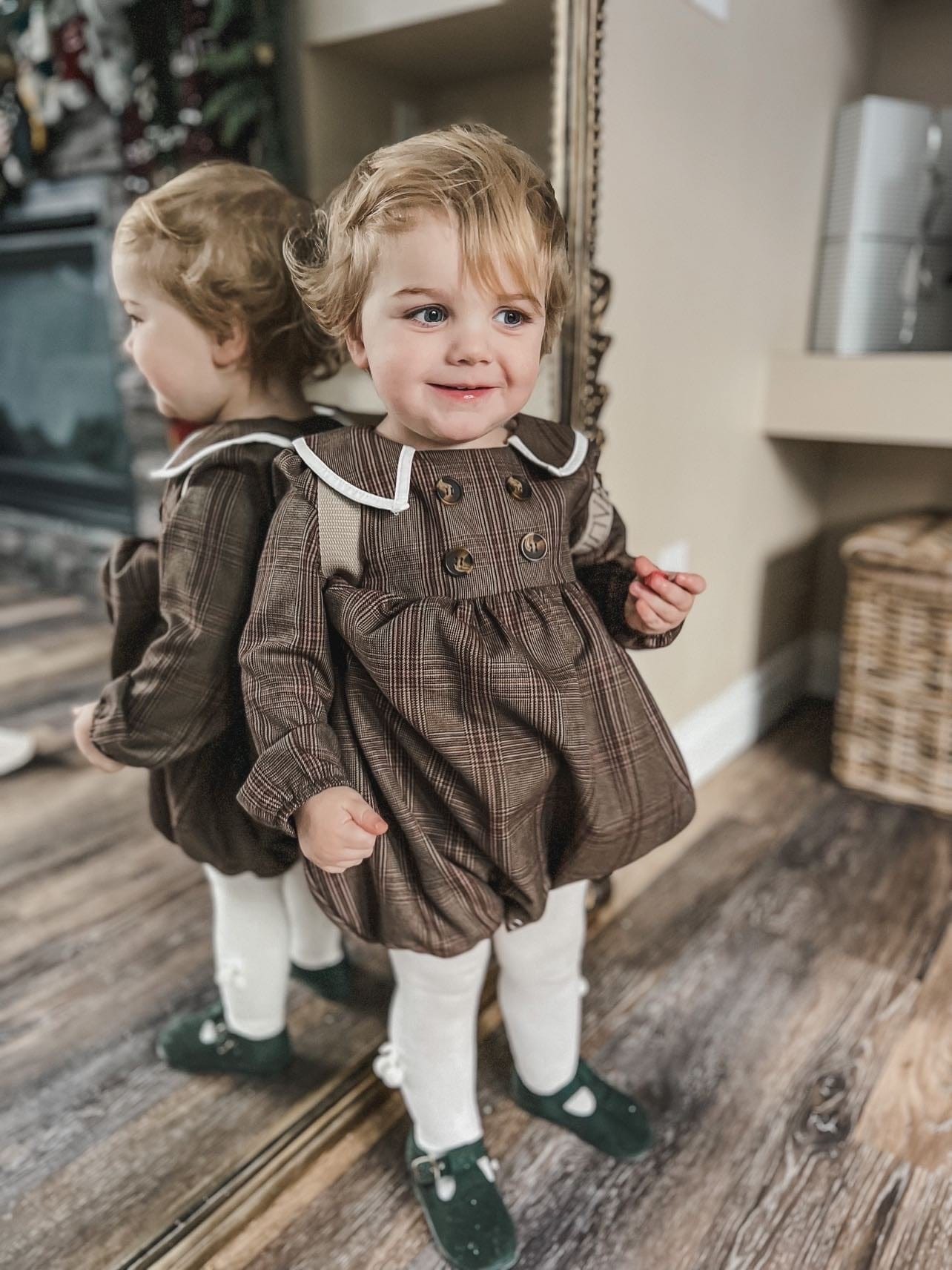 Unisex | Blair Estate Tweed Romper | Brown