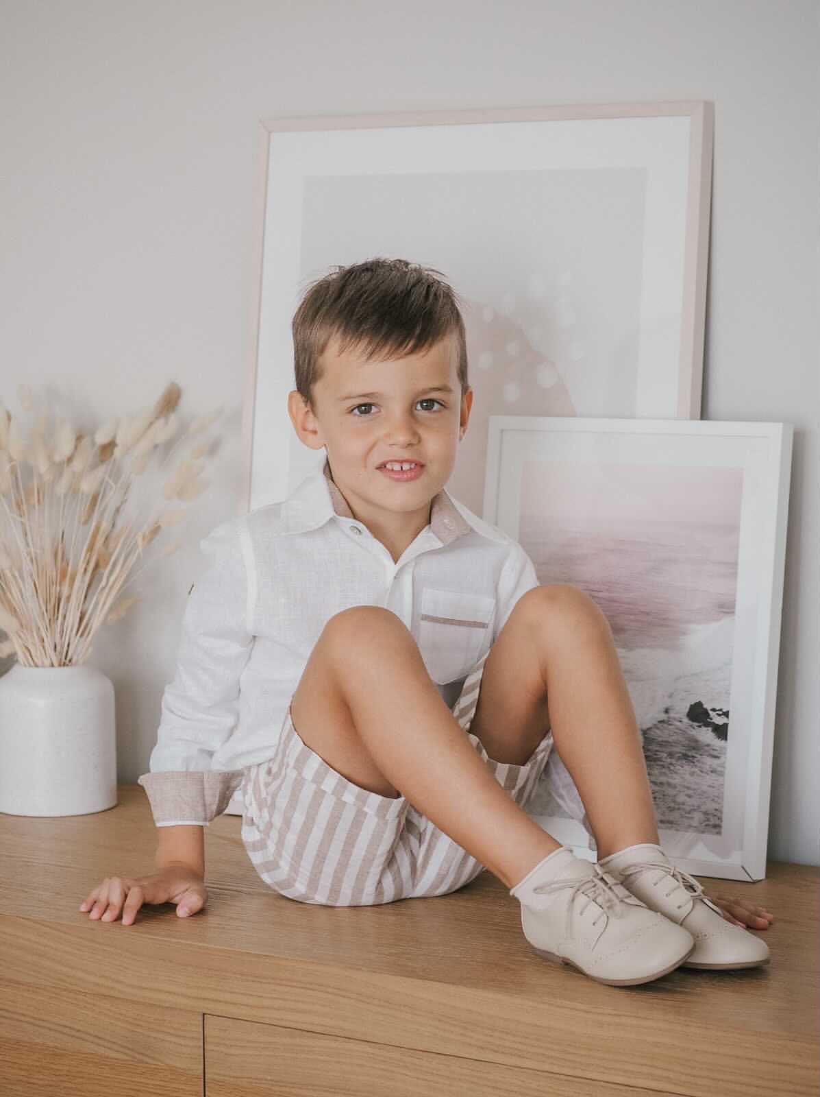 Ashton Striped Linen Shorts and Top Set - Petite Maison Kids