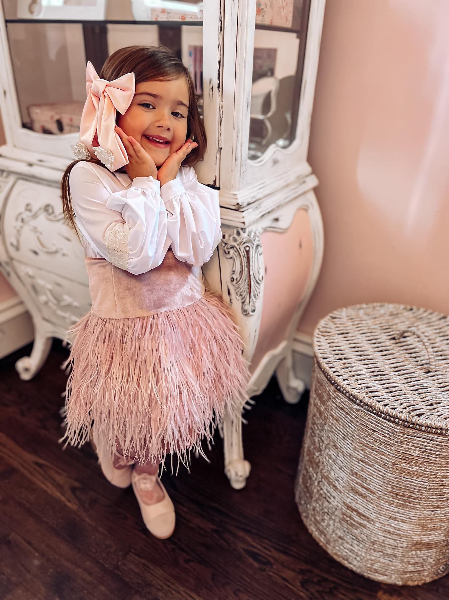 Girl | Feather Skirt | Dusty Pink