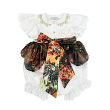 Girl | Alexis Foliage Print Romper | White