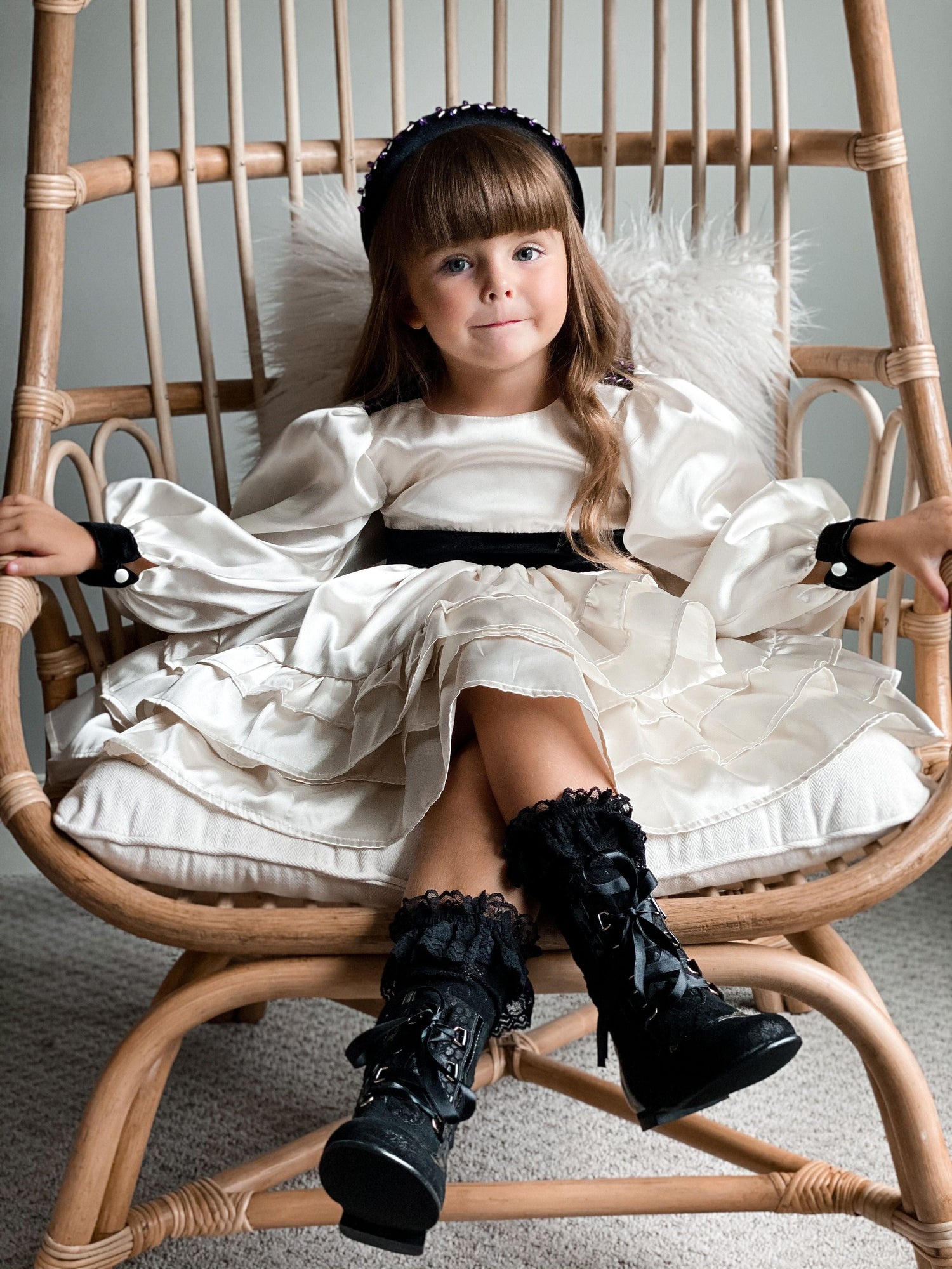 Evangeline Satin Dress - Petite Maison Kids