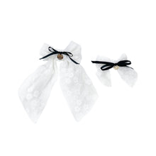 Embroidered Flower Hair Bows - Petite Maison Kids
