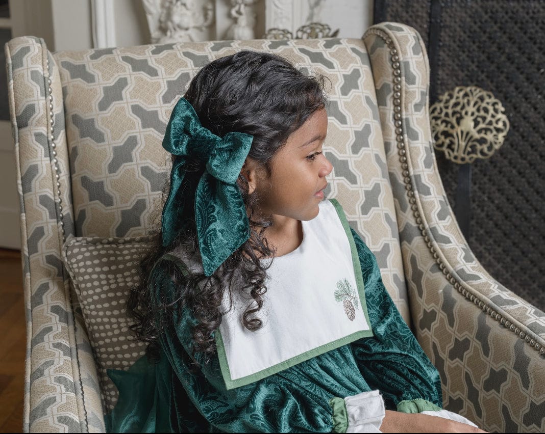 Girl | Everly Velour Hair Bow | Green