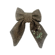 Girl | Herringbone Hair Bow | Brown