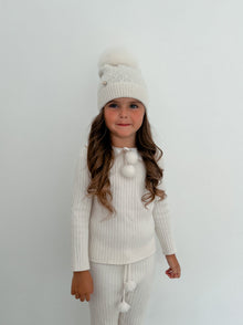 Unisex | Parker Merino Wool Foldover Beanie Hat | Ivory