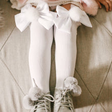 Girl | Lana Ruffle Socks with Poms and Bows Bow | White