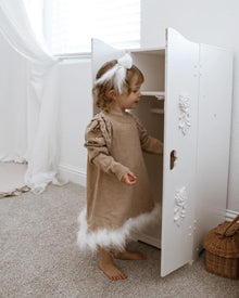 Girl | Anna Knit Dress with Feathered Hem | Beige