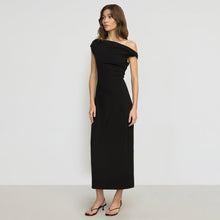 Iryna Asymmetric Off-Shoulder Dress | Black