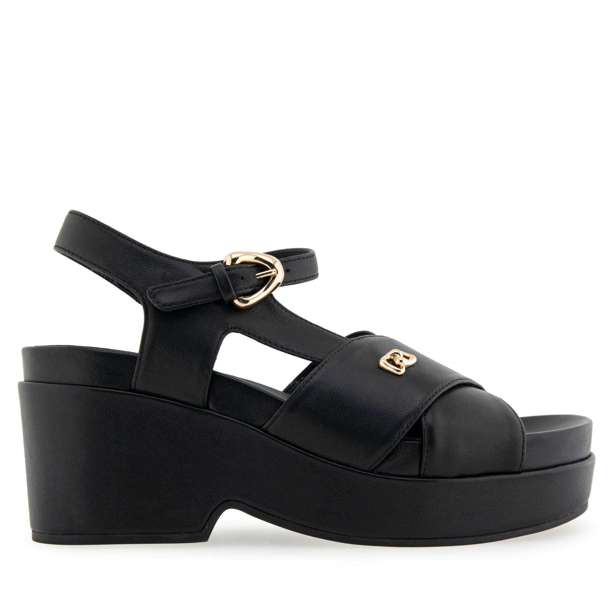 Cora Sandal Dress Platform | Black Leather