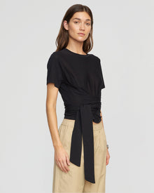 Renee | Jude Cropped Tie-Front Top in Size Small