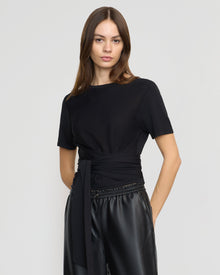 Beate | Jude Cropped Tie-Front Top in Size Extra Small