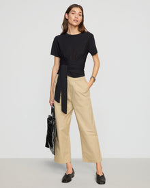 Renee | Jude Cropped Tie-Front Top in Size Small