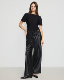 Beate | Jude Cropped Tie-Front Top in Size Extra Small