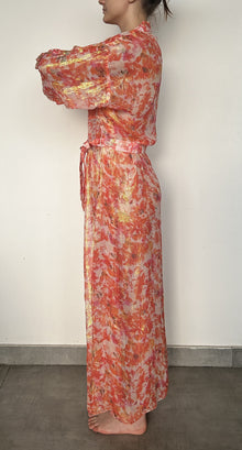 Womens | Inv Viscose Georgette Cosmic Lurex Long Dress | Orange